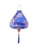 Chinese Cloth Lantern Painted Blue Flowers Creative Home Garden Hanging Decorative Lampshade 14"