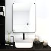 24 x 32 Inch Bathroom Mirror Black Aluminum Frame