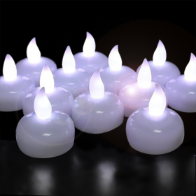 12 Pack LED Floating Candles, Waterproof Flameless Tea Lights Cool White Light - Battery Operated Candles Decoration for Wedding, Thanksgiving