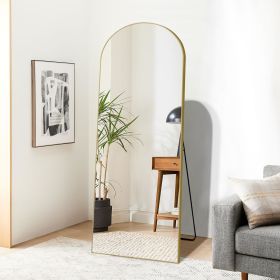 Dolonm 64x21 Inch Arch Full Length Mirror, Aluminum Alloy Frame Floor Mirror, Large Mirror Free-Standing Hanging or Leaning