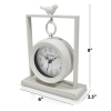 Westclox White Vintage Style Metal 8" Bird-Watching Analog QA Table Clock