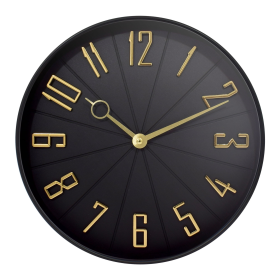 Westclox 12" Black & Gold Modern Analog QA Wall Clock