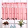 Pink Plaid Cafe Kitchen Curtains Half Window Curtain Bedroom Doorway Curtain, 55x24 inch