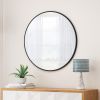 Wall Mirror 48 Inch Oversized Big Size Black Circular Mirror Metal Framed Mirror Round Vanity Mirror Dressing Mirror, for Bathroom, Living Room