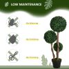 Artificial Plant for Home Decor Indoor & Outdoor Fake Plants Artificial Tree in Pot, 3 Ball Boxwood Topiary Tree for Home Office, Living Room Decor