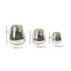 DecMode 3 Holder Silver Glass Decorative Candle Lantern, Set of 3