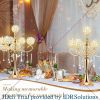 4 Pcs 25.6' 5 Arm Candle Holder Centerpieces Gold Crystal Centerpieces Crystal Candle Holders Dining Table Center Vase Kerzen