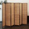 6 Panel Room Divider and Folding Screen Rooms Dividers, Bamboo Roomes Divider for Room Separation, 67" H X 92.1" W, Screen