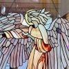 Acrylic Angel Statue Ornament Stained Glass Art Window Hanging Angel Pendant Home Decoration For Courtyard Garden