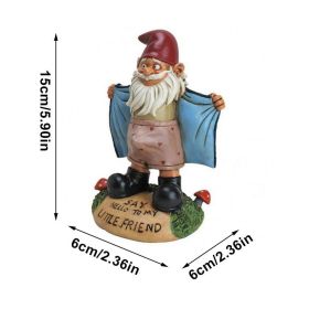 Creative Gnome Garden Statues Outdoor Gardening Dwarf Ornaments Dwarf Sexy Funny Garden Home Sculptures Decoartion Dropshipping (Color: B)