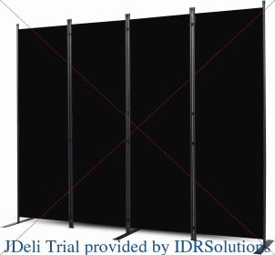 Room Dividers, 8 Pieces with Wider Support Legs, 6-foot Movable Room Dividers, 176 "wide X 71" High, Black (Color: Black, size: 22 - 8 Panel)