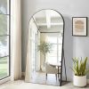 Dolonm Arched Full Length Mirror with Stand, 71"x32" Aluminum Alloy Body Mirror, Shatter-Proof Glass Made, Free Standing, Leaning, Wall-Mounted Mirror