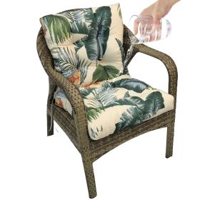 Outdoor Low Back Wicker Chair Cushion Thicken Durable Garden Terrace Dining Chair Cushion Seat Replacement Cushion (Color: Printed Hawaii, Specification: 106x53x10cm)