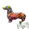 Colorful Dachshund Statue Colorful Dachshund Dog Figurine Graffiti Dachshund Dog Sculpture Animal Statue Art Figurine For Living