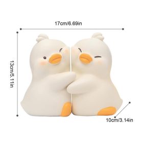 Cartoon Cute Hugging Pear Design Book Kawaii Hugging Bear Duck Rabbit Booknook Miniature Resin Bookend Ornament Home Decor (Color: White)